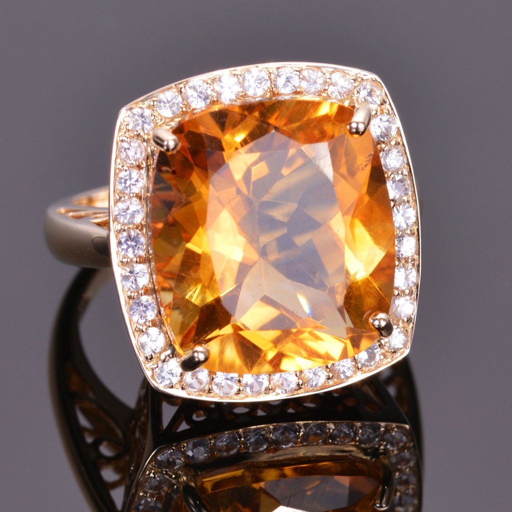 Citrine cushion sale cut ring